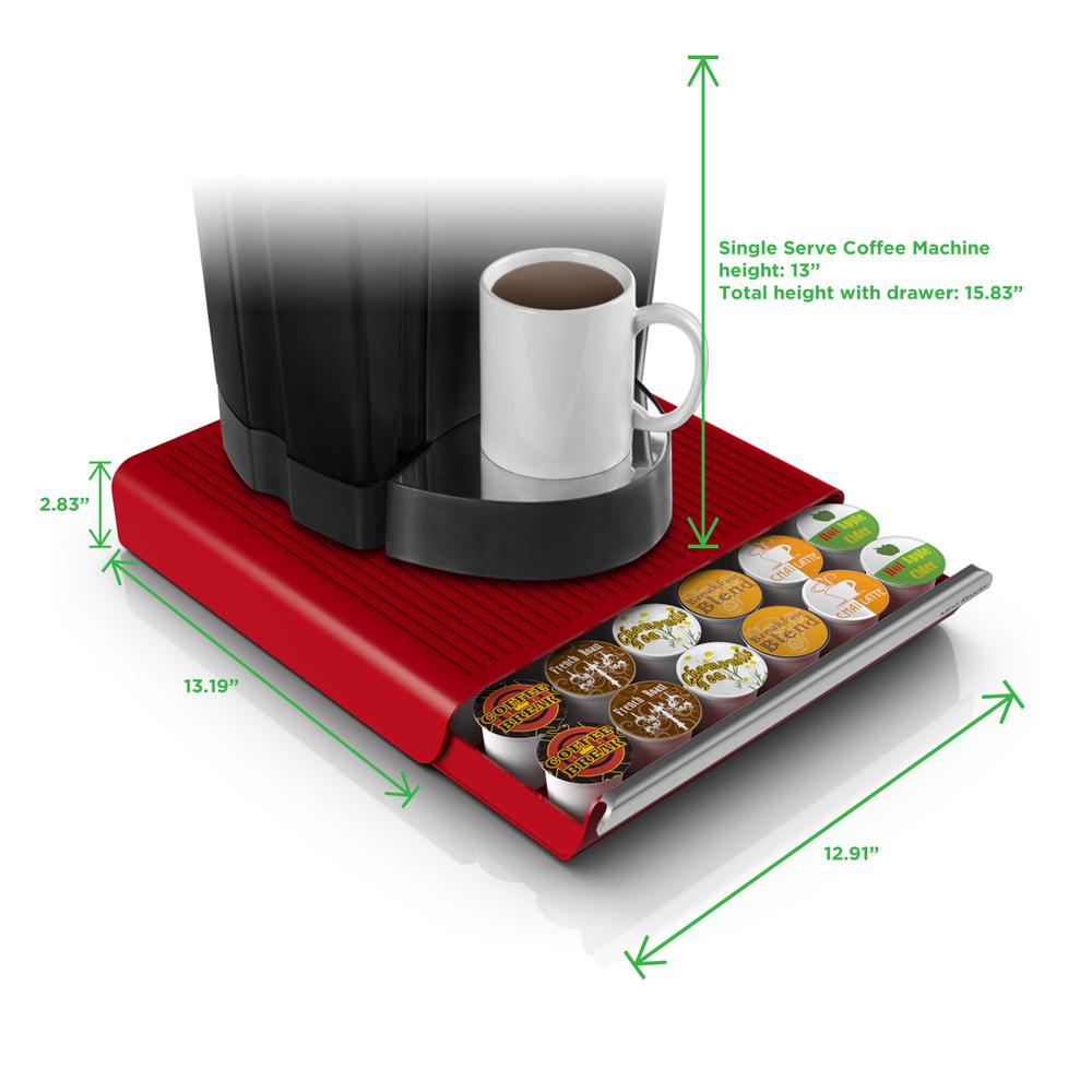 Mind Reader Hero 36 Capacity Red K Cup Storage Drawer Try02 Red
