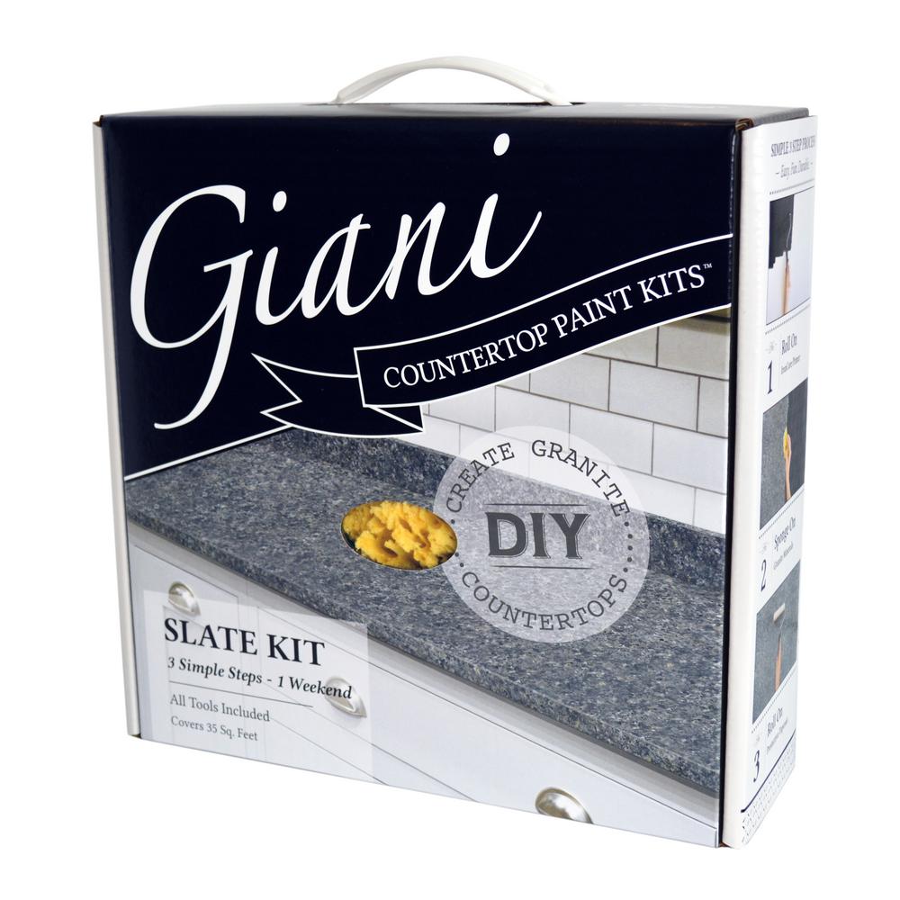 Giani Granite Countertop Paint Kit GRAY SLATE Faux Granite DIY Project