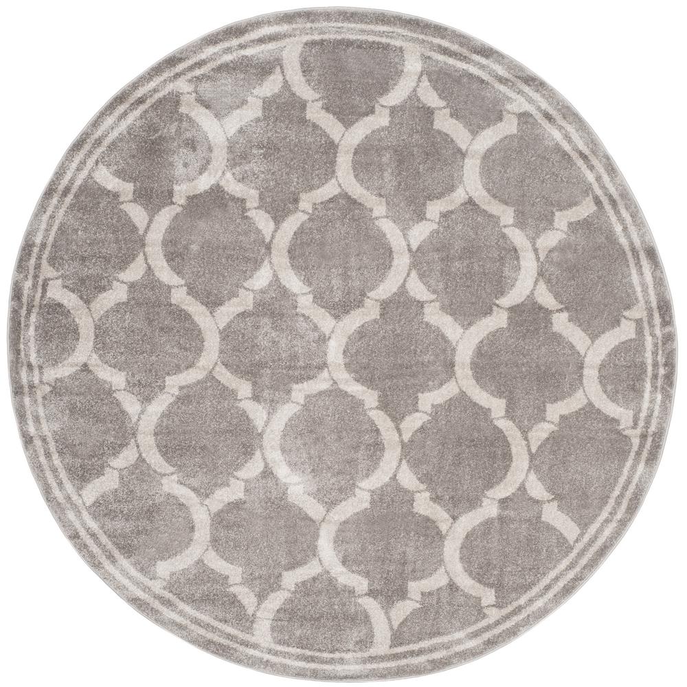Safavieh Amherst Gray/Light Gray 7 ft. x 7 ft. Indoor/Outdoor Round