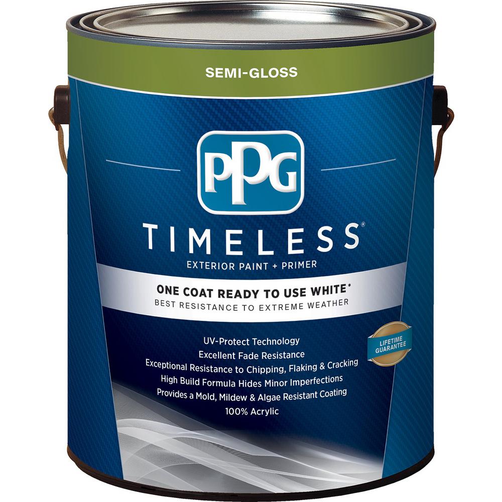 Exterior Paint Uv Fade Resistant Ppg Timeless Colors White Semi Gloss Exterior Ready To Use One Coat Paint With