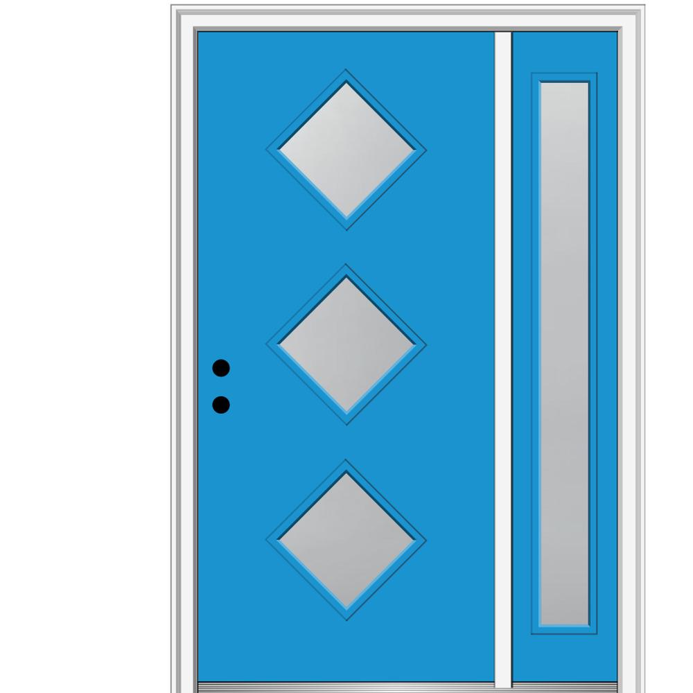 Mmi Door 53 In X 81 75 In Frosted Right Hand 3 Lite Diamond
