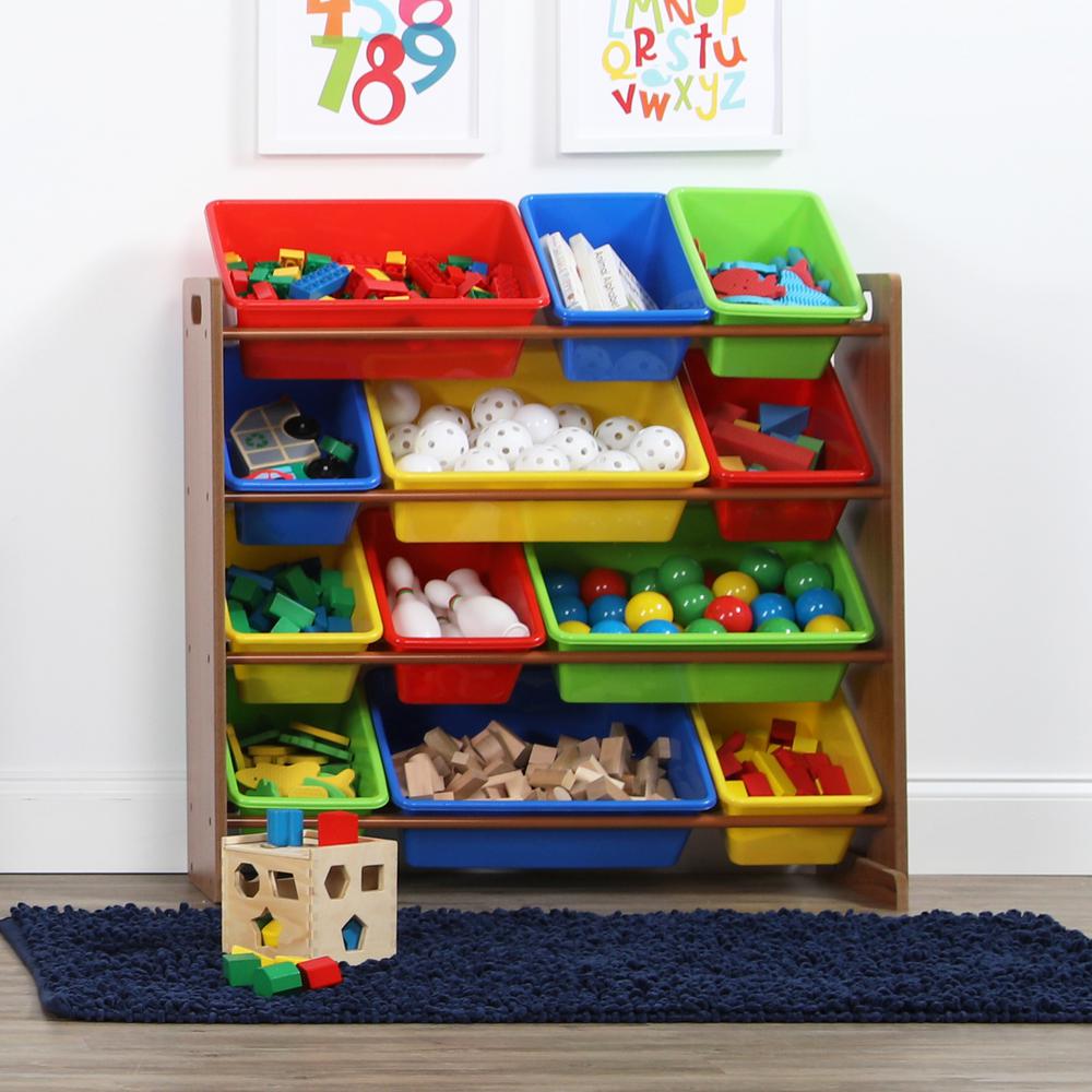 Tot Tutors Highlight Dark Pine And Primary Toy Storage Organizer 3