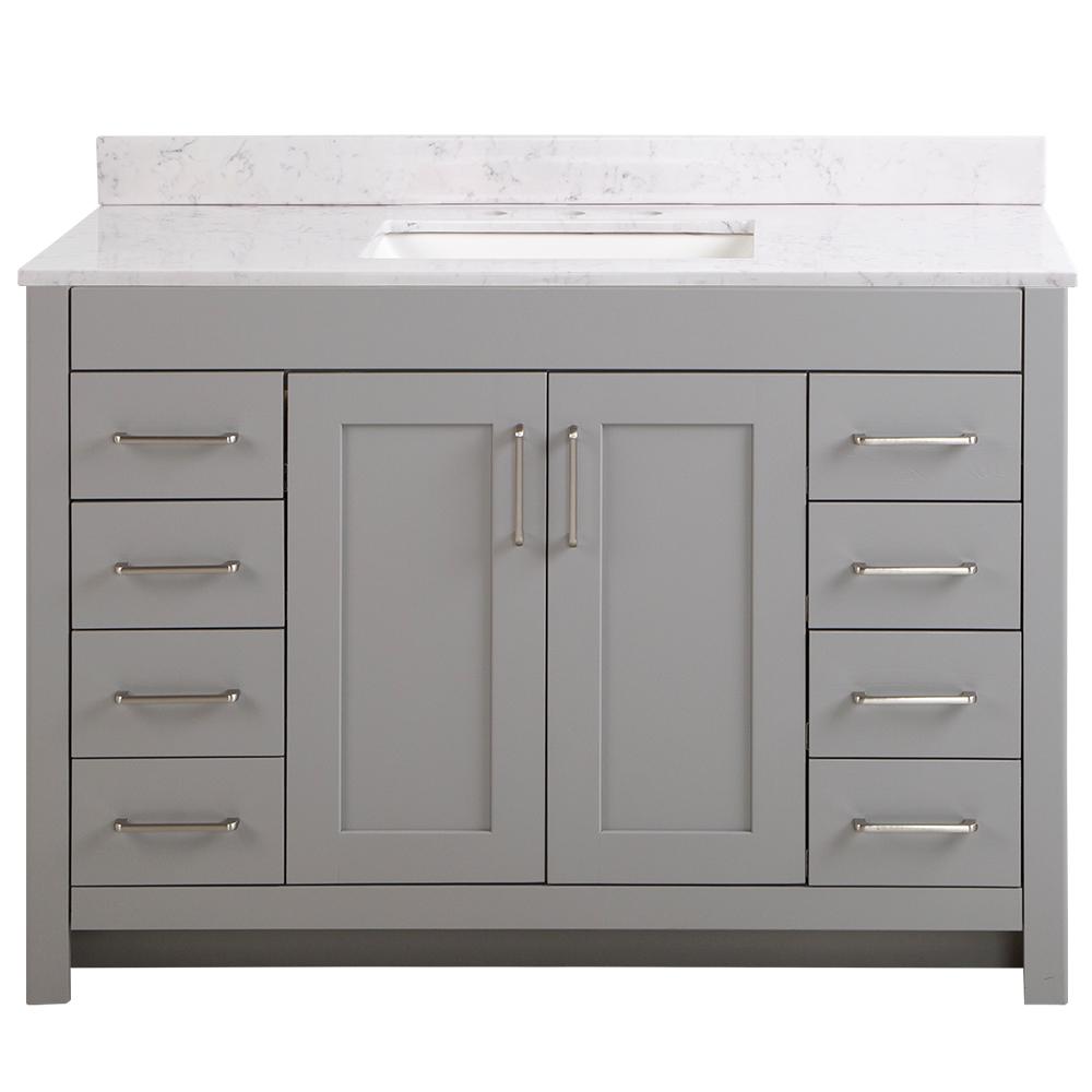 Home Decorators Collection Westcourt 48 In W X 21 In D X 34 In H Bath Vanity Cabinet Only In Sterling Gray Wt48 St The Home Depot