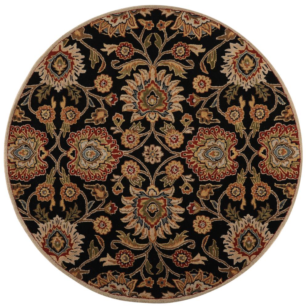 Home Decorators Collection Echelon Black 6 ft. x 6 ft. Round Area Rug