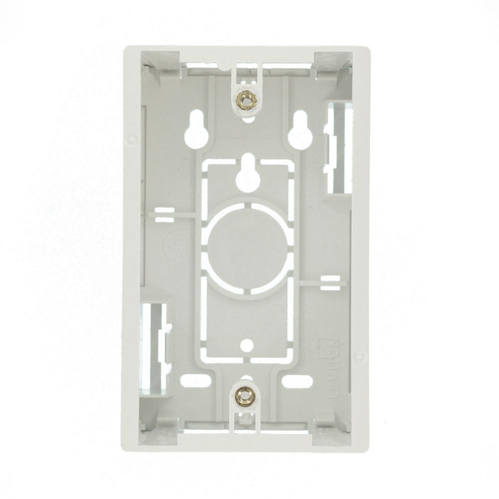 Leviton 42777-1WA Surface Mount Backbox Single Gang White Box Depth Is ...