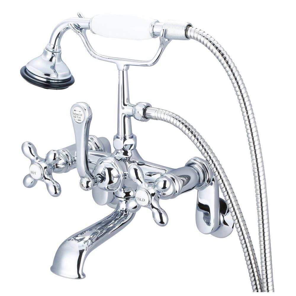 Water Creation 3Handle Vintage Claw Foot Tub Faucet with Handshower