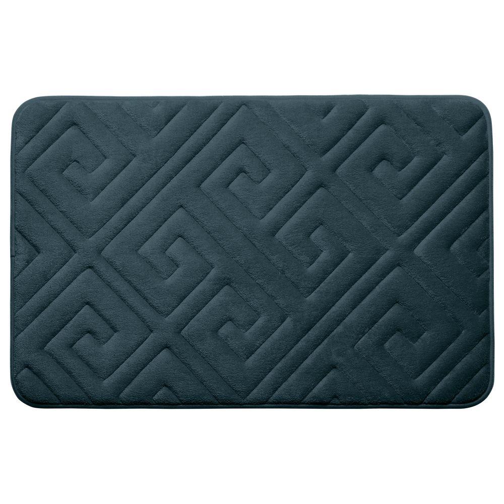 Caicos Slate Teal 20 in. x 32 in. Memory Foam Bath MatYMB003636 The Home Depot