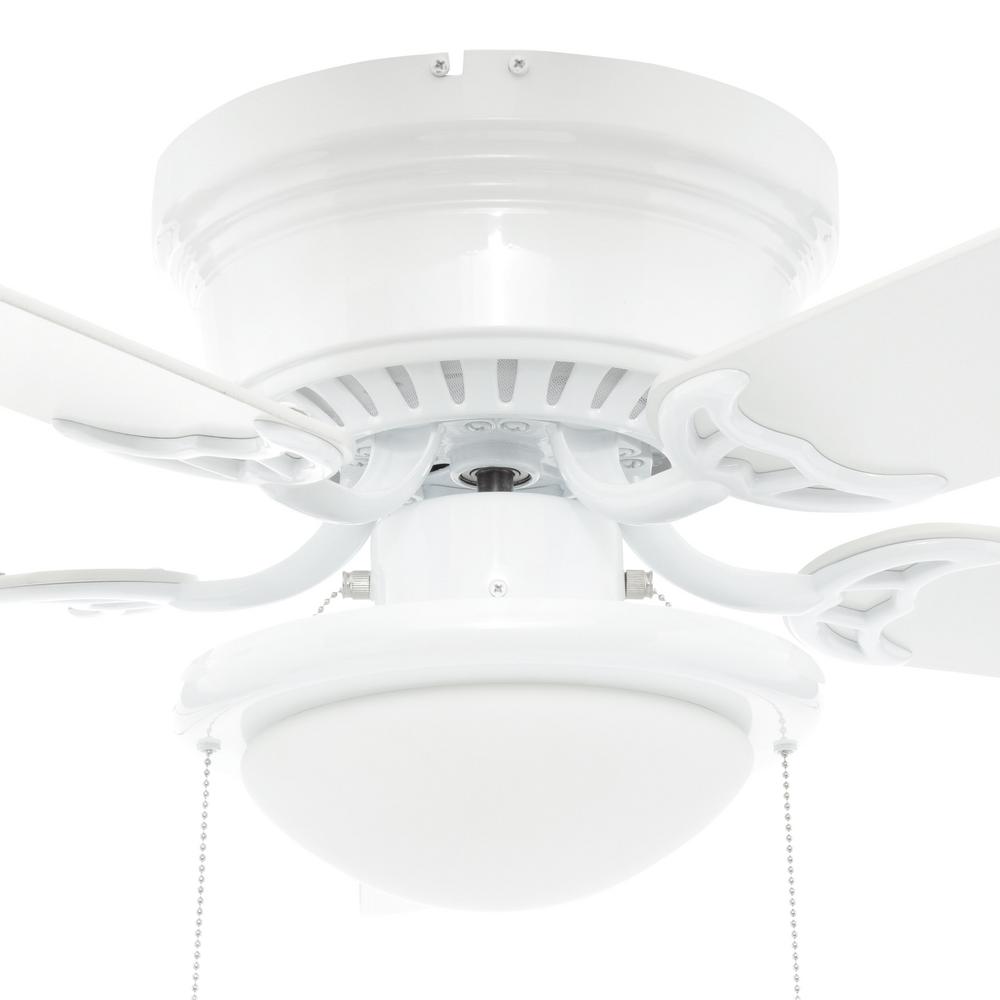 Hugger 52 In Led Indoor White Ceiling Fan With Light Kit Reversible Hugger 52 In Led Indoor White Ceiling Fan With Light Kit Reversible Low Profile