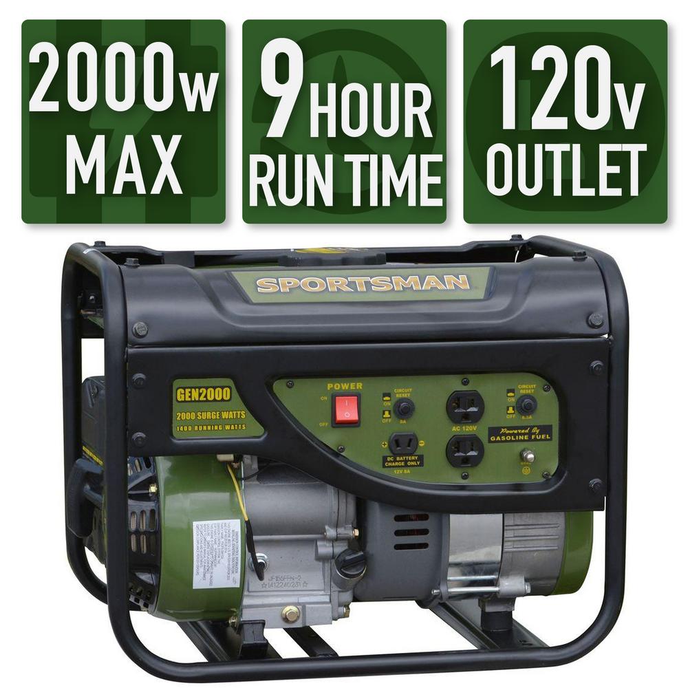 2,000/1,400-Watt Gasoline Powered Portable Generator