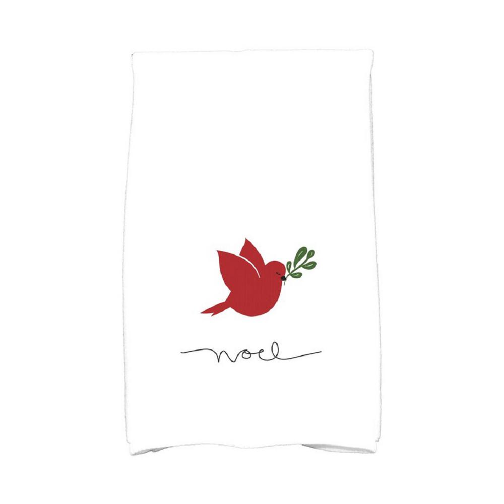16 In X 25 Red Noel Bird Holiday Animal Print Kitchen Towel Red Noel Bird Holiday Animal Print Kitchen Towel