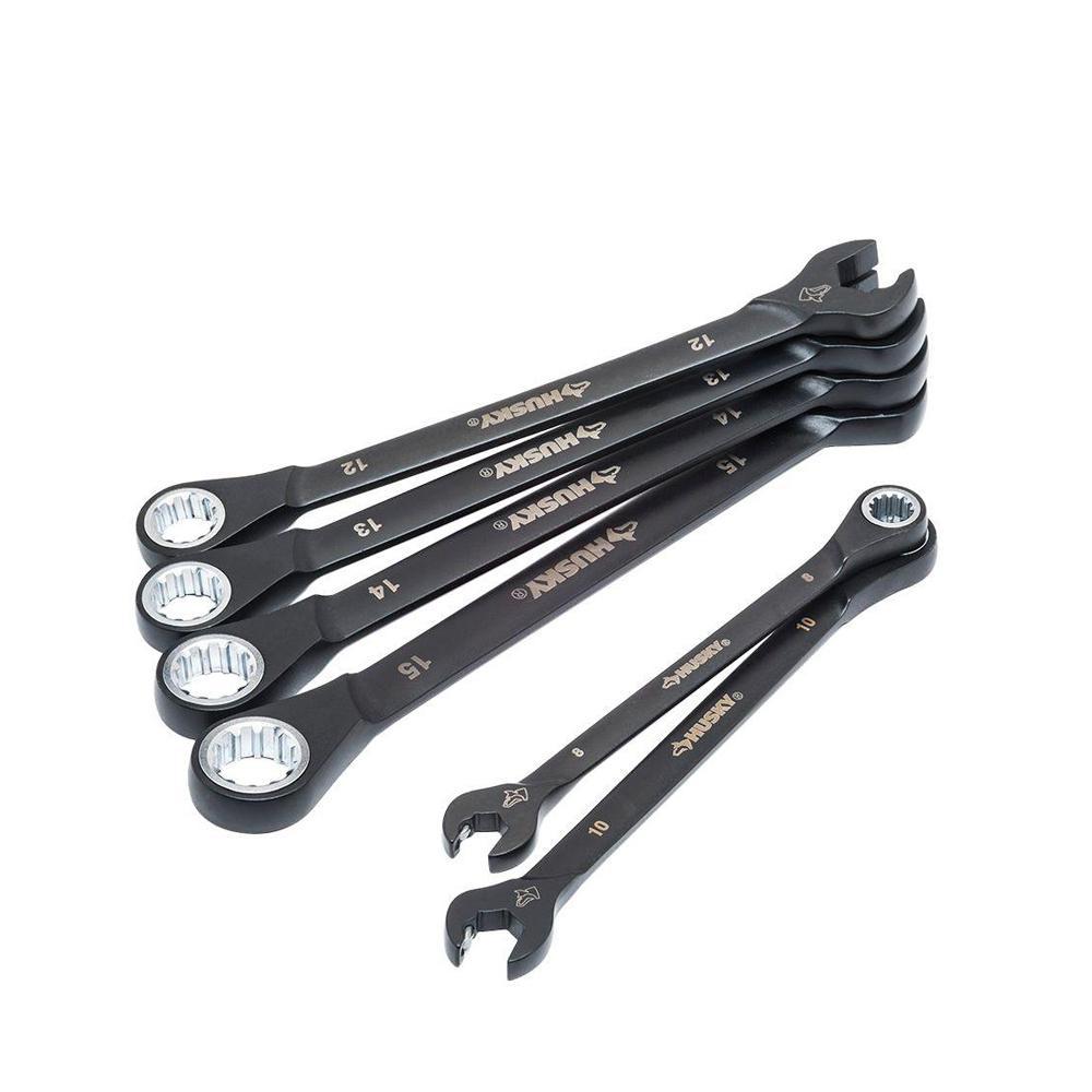 100-Position Double Ratcheting Wrench Set Metric (6-Piece)