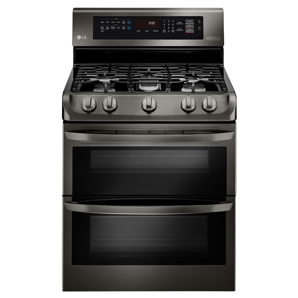 Black Stainless Steel Lg Electronics Double Oven Gas Ranges Ldg4315bd 64 1000 