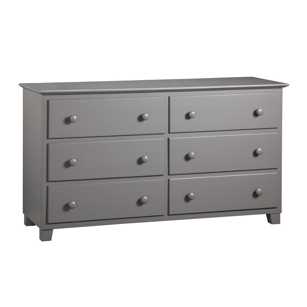 Atlantic Furniture 54 In 6 Drawer Grey Dresser Ac686129 The