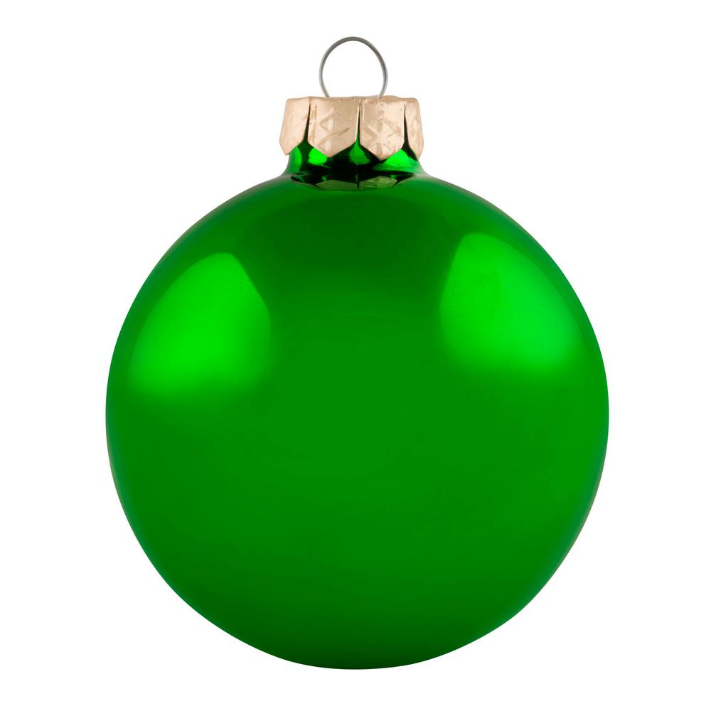 Green Shiny Glass Christmas Ornaments 