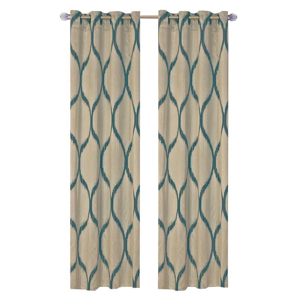 Lavish Home Sage Metallic Grommet Curtain Panel 84 In Length
