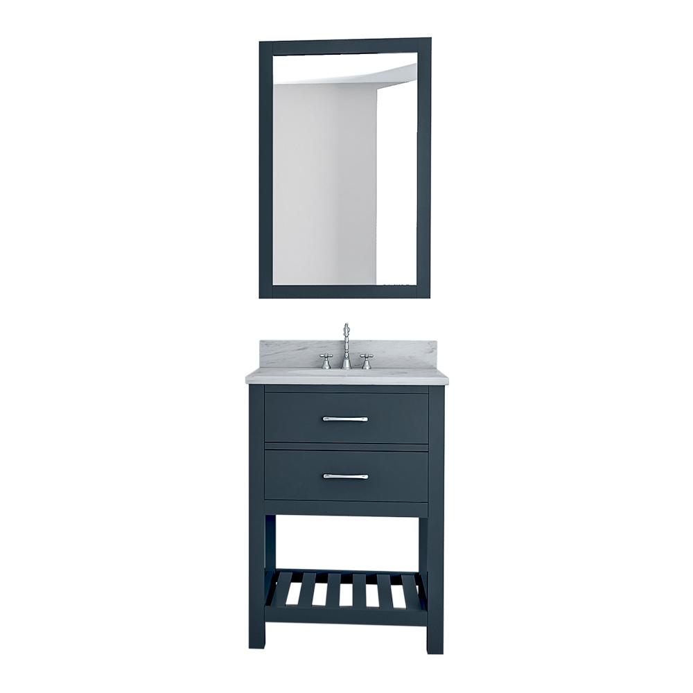 34 Decor Nolita 24 In Single Bathroom Vanity Set All Solid Wood With 1 In Carrara Marble Top With White Sink Vannol25gry The Home Depot