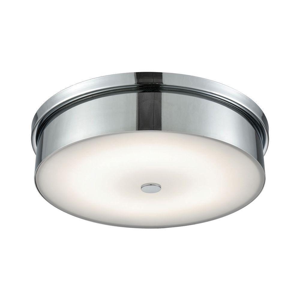 Titan Lighting Towne Chrome And Opal Glass Large Round Led Flush Titan Lighting Towne Chrome And Opal Glass Large Round Led Flush Mount