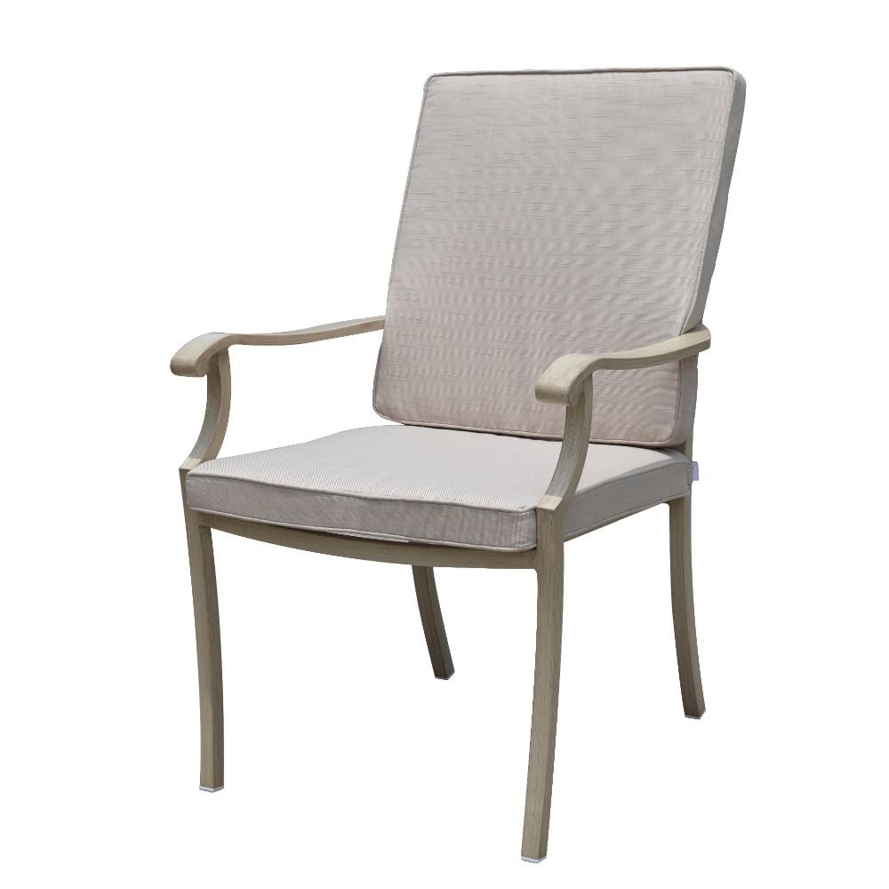 Courtyard Casual Torino Collection Aluminum Outdoor Dining Chair With Beige Cushions 4 Pack