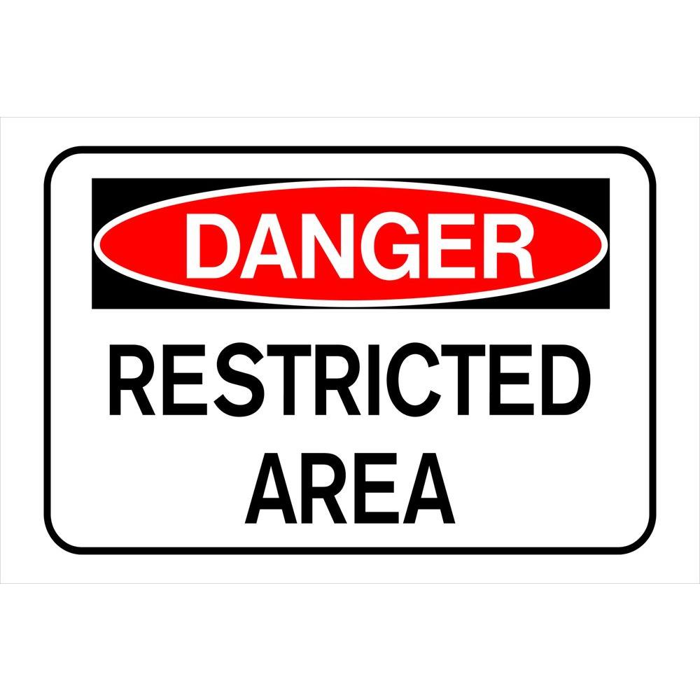 Hillman 8 in. x 12 in. Plastic Danger Restricted Area Sign-839976.0 ...