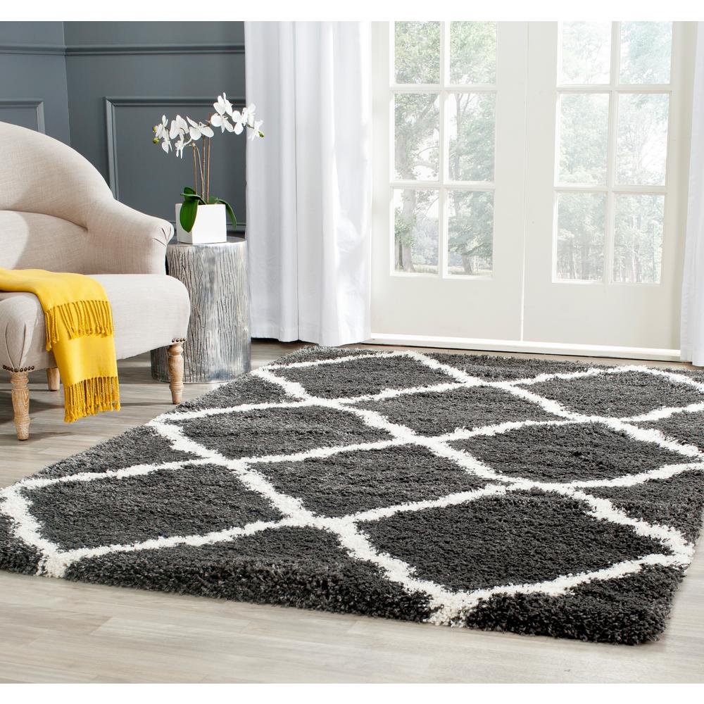 Safavieh Belize Shag Charcoal Ivory Ft X Ft Area Rug Sgb C The Home Depot