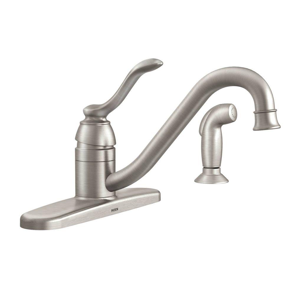 MOEN Banbury SingleHandle Standard Kitchen Faucet with Side Sprayer in