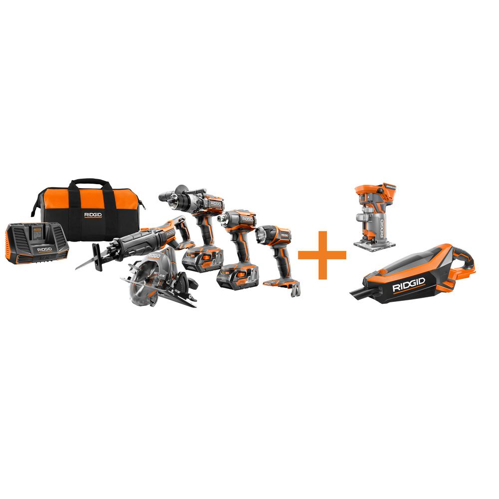 Ridgid 18-Volt GEN5X Cordless Lithium-Ion Combo Kit (7-Tool) with (2) 4.0Ah... by RIDGID