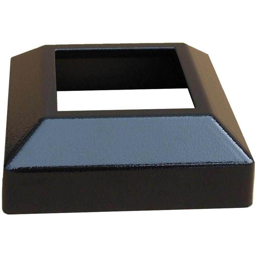 EZ Handrail 3 in. x 3 in. Textured Black Aluminum EZ Post Low Profile Base Cover-EZBCHB-LP - The ...