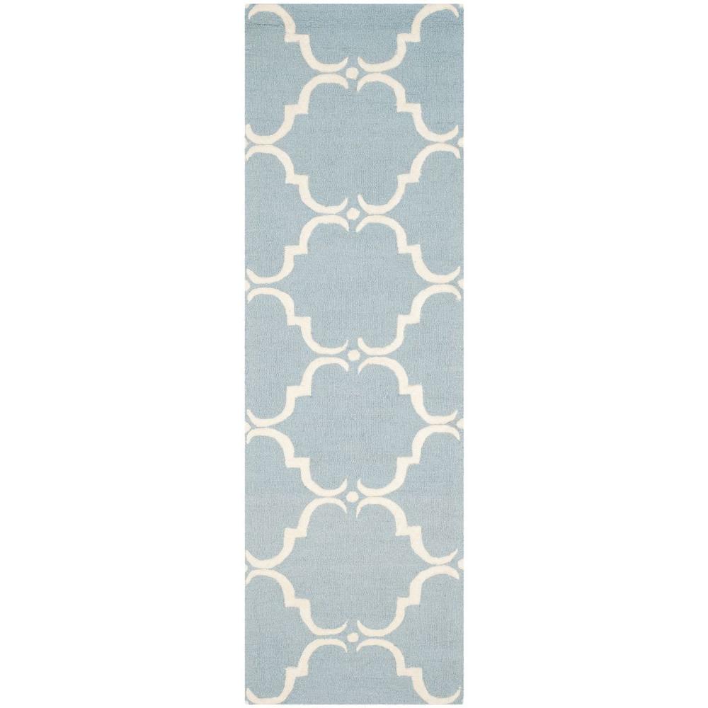 Safavieh Cambridge Blue/Ivory 3 ft. x 6 ft. Runner RugCAM703B26 The