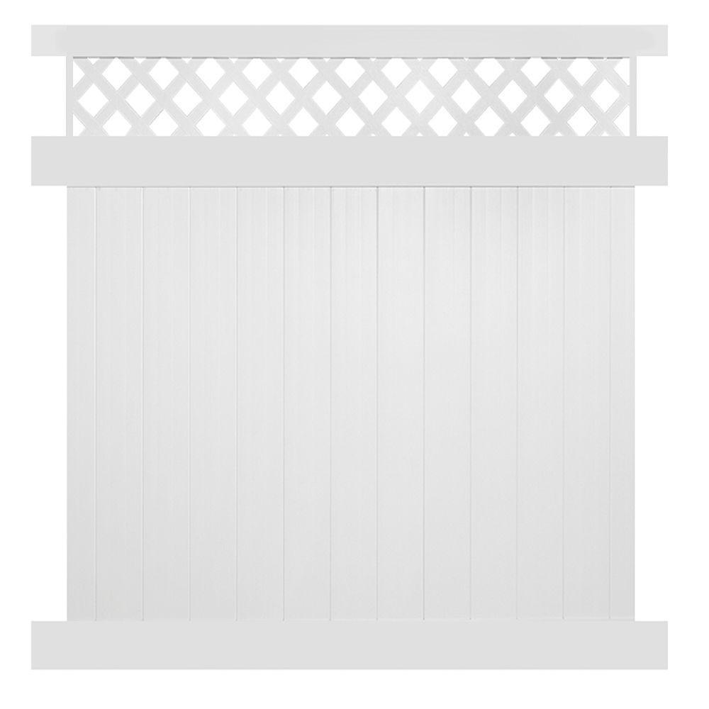 Ashton 6 ft. H x 8 ft. W White Vinyl Privacy