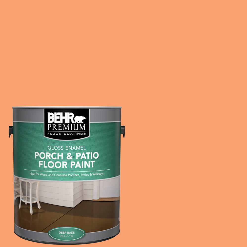BEHR Premium 1 gal. P2105 Cheerful Tangerine Gloss Enamel Interior