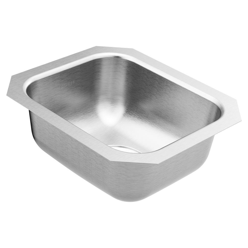 MOEN 2000 Undermount Stainless Steel 14.5 in. Single Bowl ...