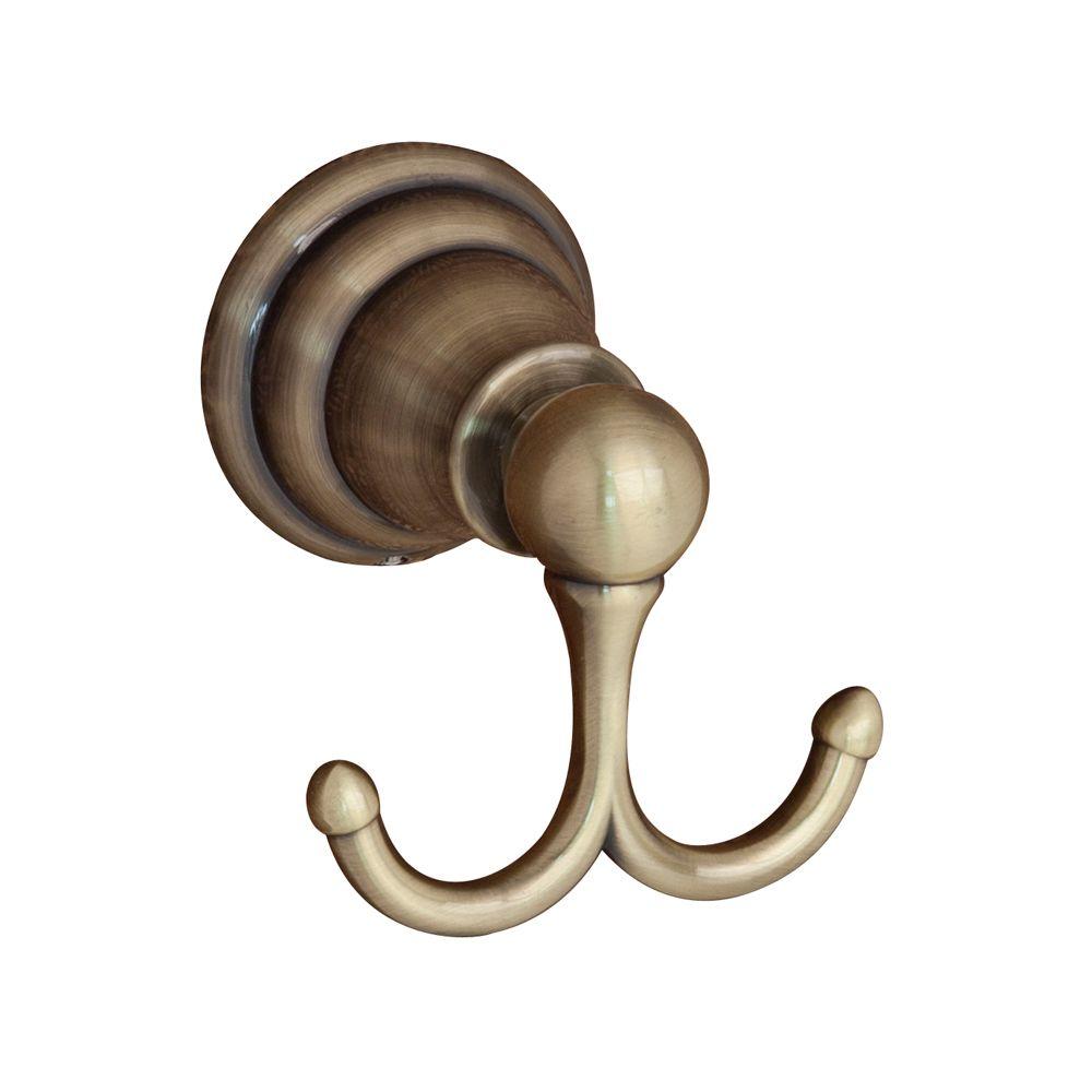 Barclay Products Sherlene Double Robe Hook in Antique BrassIDRH2050AB