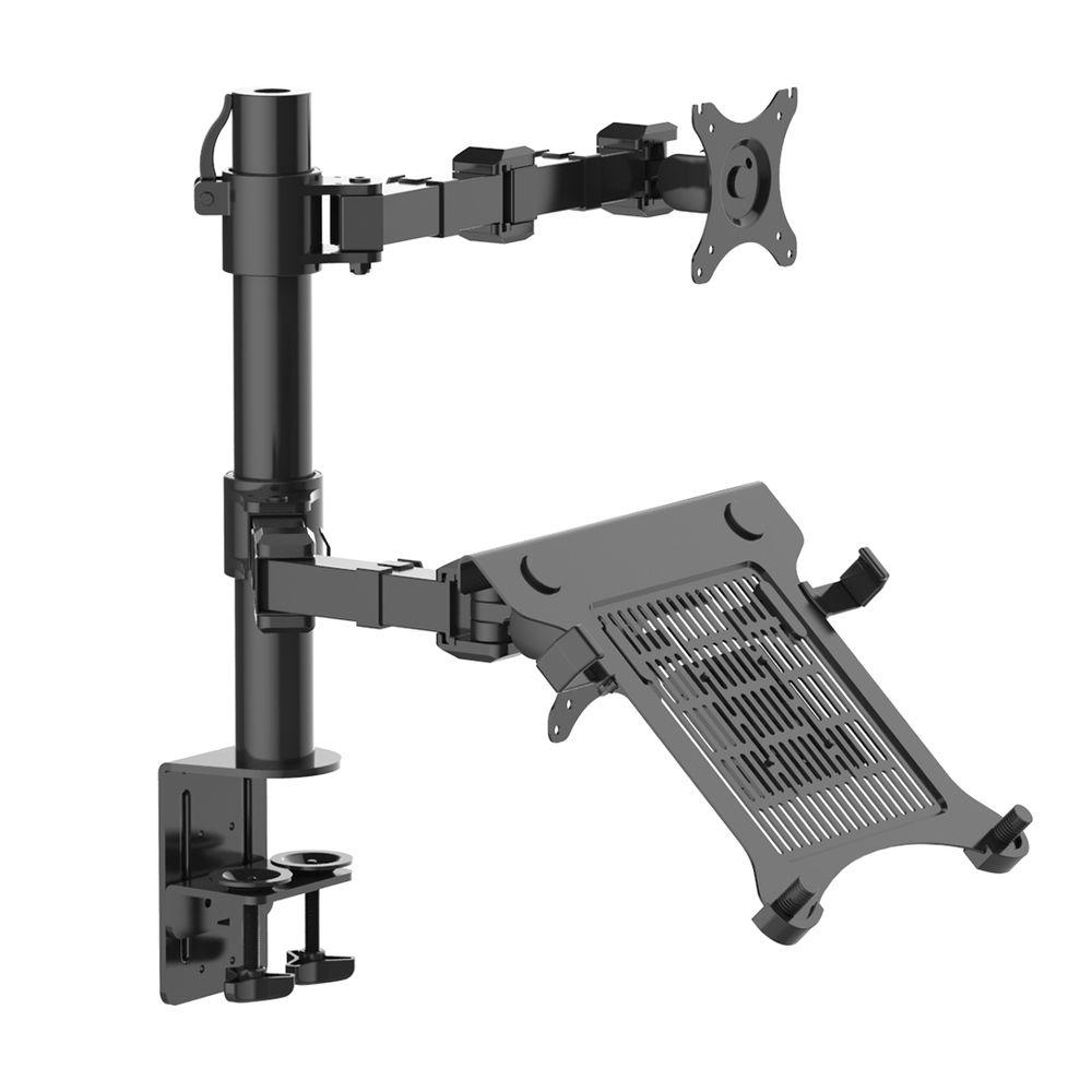 Swivel Av Accessories Home Electronics The Depot 2 In 1 Dual Monitor Arm Desk Mount Laptop Stand Fits 10