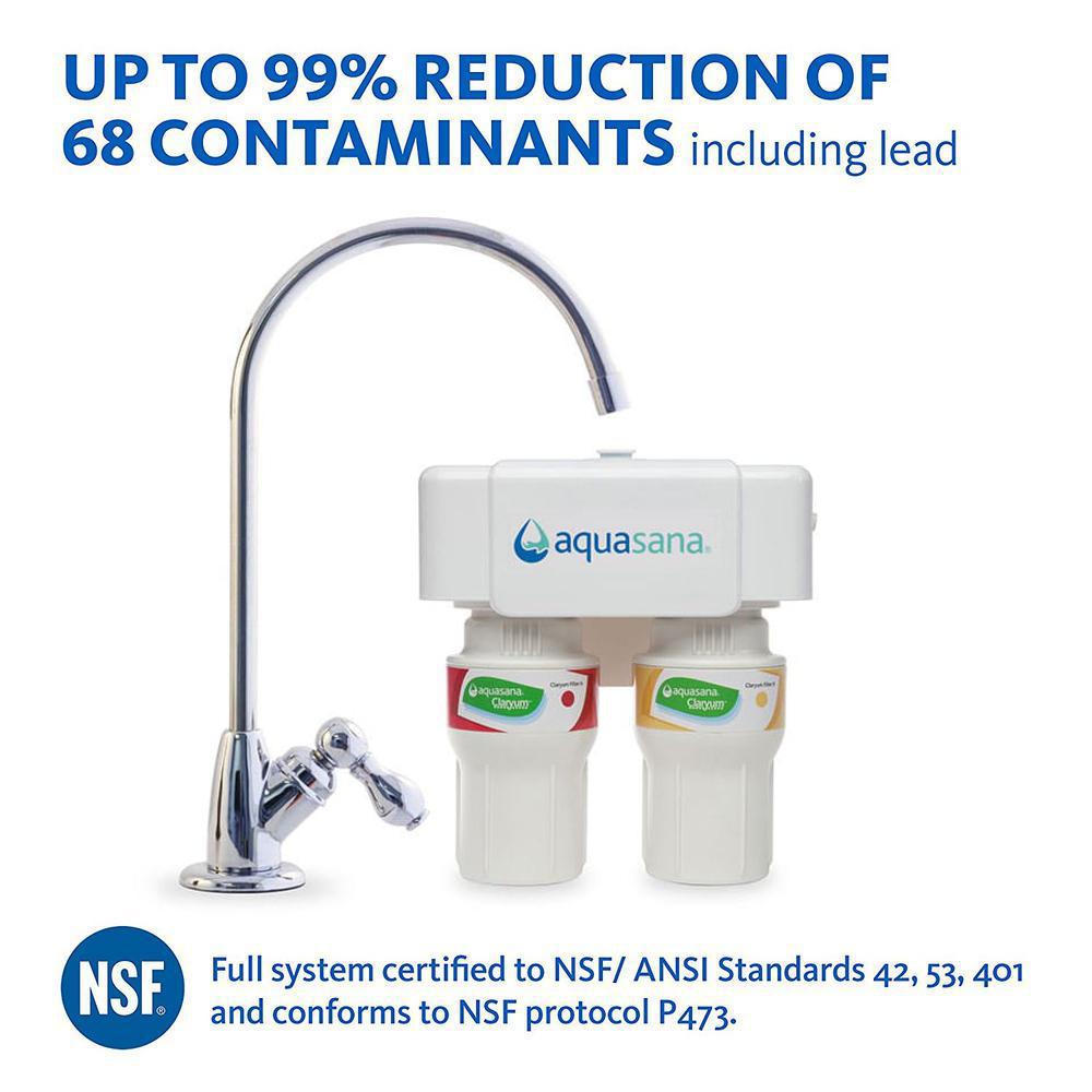 Aquasana 2 Stage Under Counter Water Filtration System With Chrome