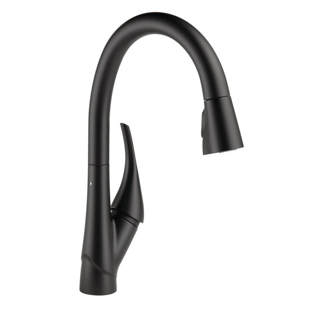 Delta Signature Single Handle Pull Out Sprayer Kitchen Faucet In Esque Single Handle Pull Down Sprayer Kitchen Faucet With Shieldspray Technology