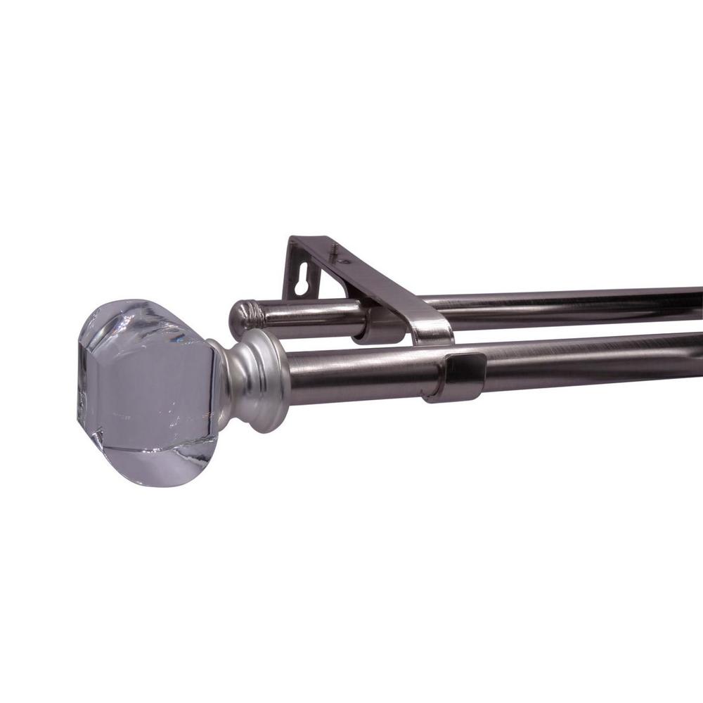 Brushed Nickel Double Curtain Rods Window Treatments The