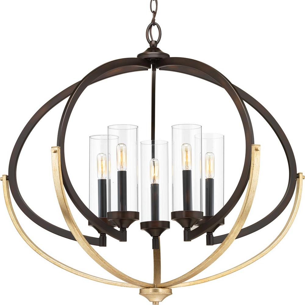 Progress Lighting Evoke Collection 5 Light Antique Bronze Chandelier Progress Lighting Evoke Collection 5 Light Antique Bronze Chandelier
