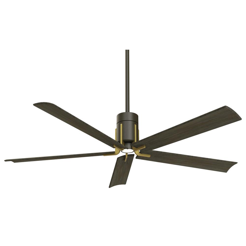 Minka Aire Clean 60 In Integrated Led Indoor Oil Rubbed Bronze With Toned Brass Ceiling Fan With Light With Remote Control