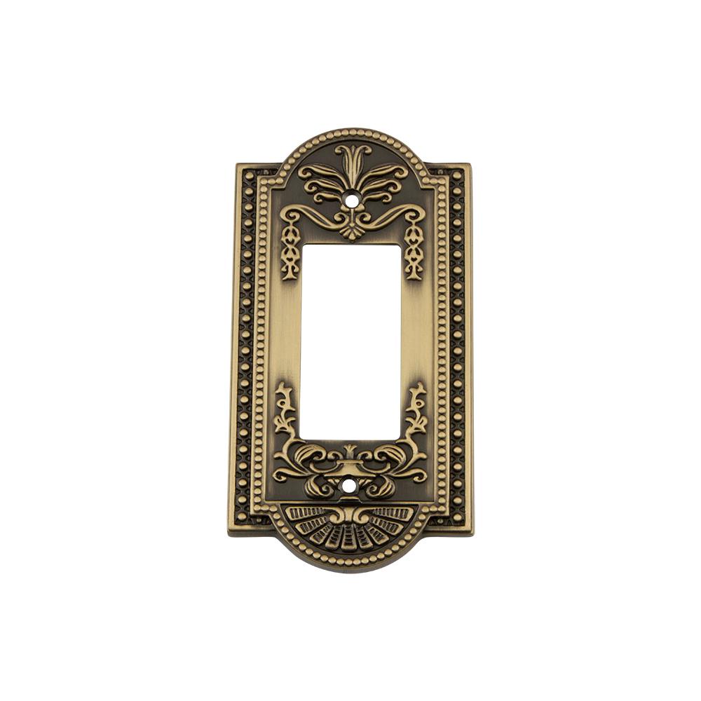 Nostalgic Warehouse Meadows Switch Plate with Single Rocker in Antique Brass719713 The Home Depot