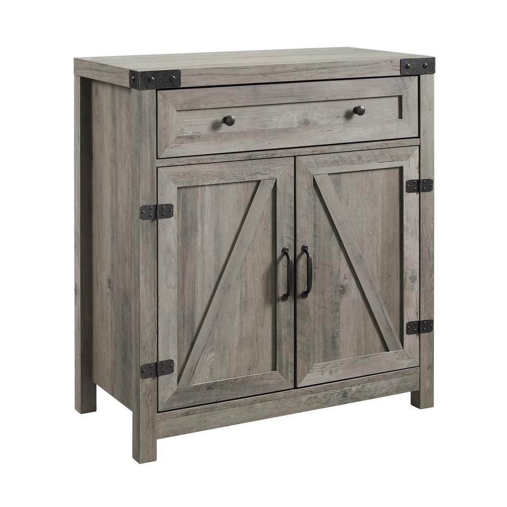 Welwick Designs 30 In Grey Wash Farmhouse Barn Door Accent