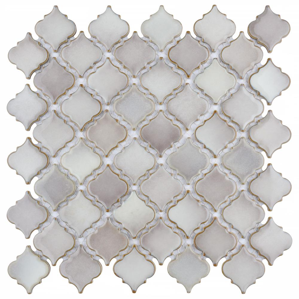 Merola Tile Hudson Tangier Dove Grey 12 in. x 12 in. Porcelain Mosaic