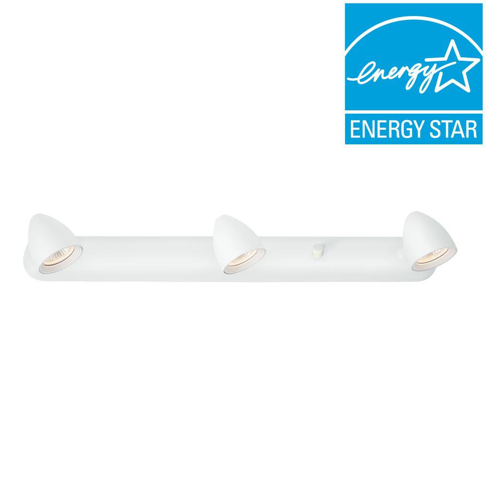 Plug In Hampton Bay Track Lighting The Home Depot 3 Light White Led Track Lighting Rail With Cord And Plug