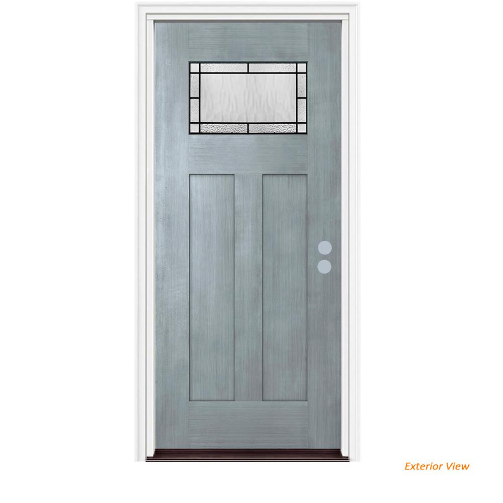 Gray 3 Panel Exterior Doors Doors Windows The Home Depot