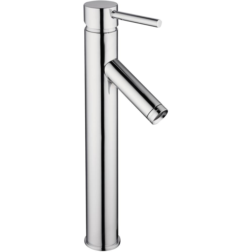 bathroom chrome vessel single hole faucet handle modern glacier bay faucets drain sink