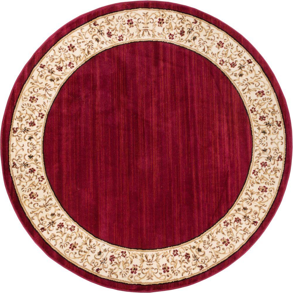 Well Woven Barclay Terrazzo Red 5 ft. 3 in. Transitional Border Round Area Rug540200 The Home