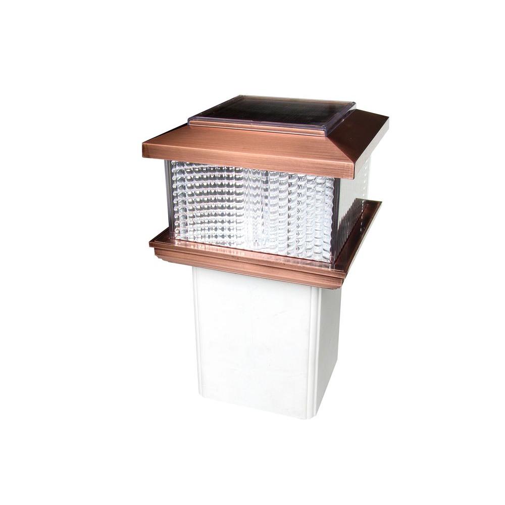 Veranda 4 in. x 4 in. Copper Plastic Square Plating Solar Powered