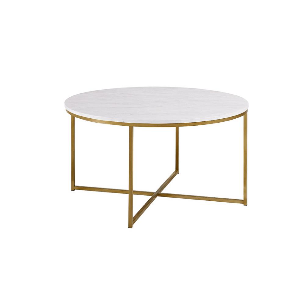 Walker Edison Furniture Company 36 In Faux Marble Gold Coffee Table Internet 301978772 2 Walker Edison Furniture