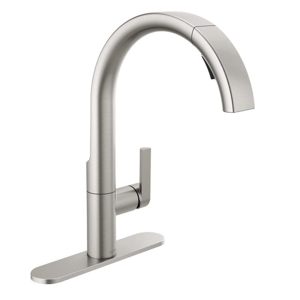 Delta Keele Single-Handle Pull-Down Sprayer Kitchen Faucet in SpotShield Stainless