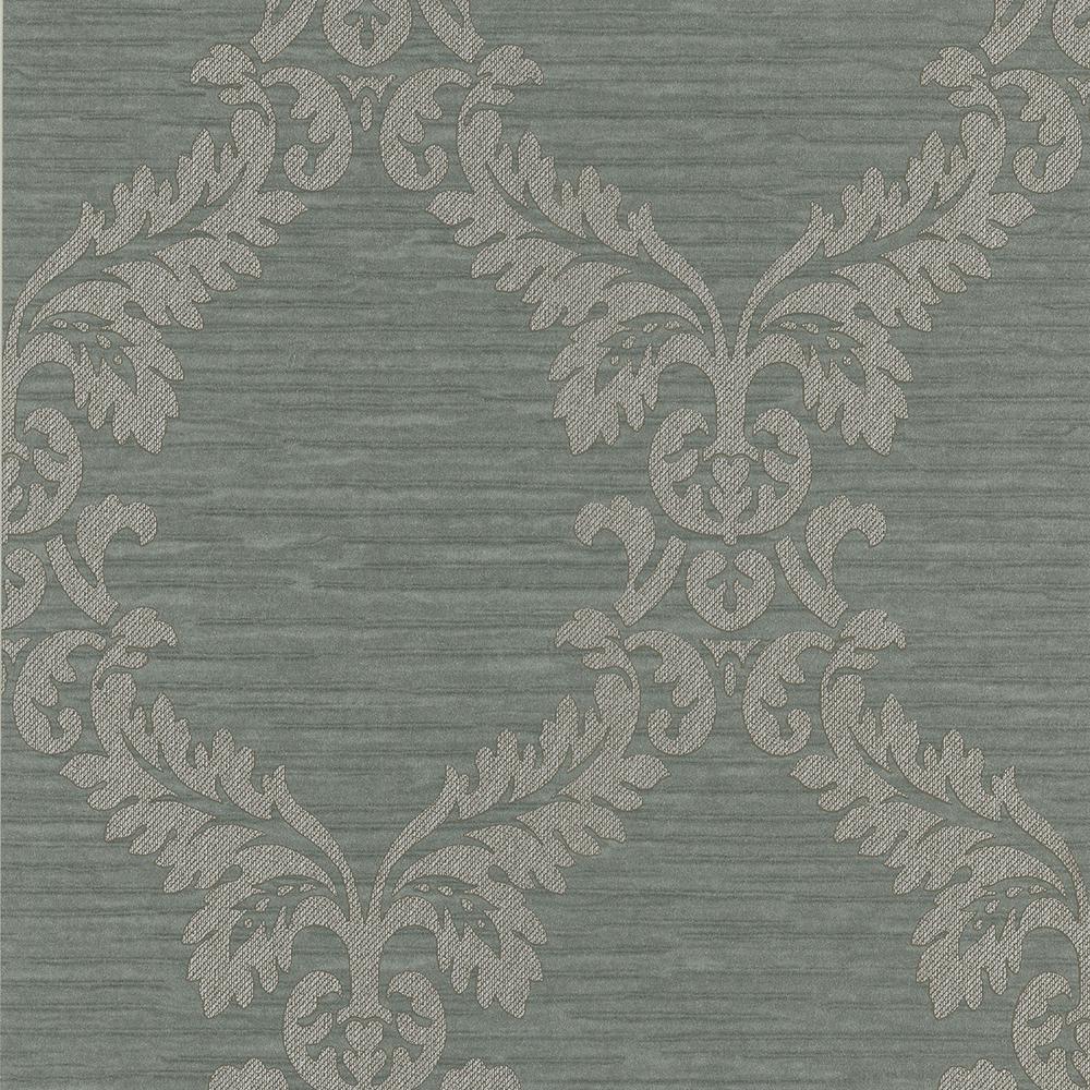 UPC 091212545427 product image for Kenneth James Siri Green Damask Crepe Strippable Wallpaper Covers 56.4 sq. ft. | upcitemdb.com