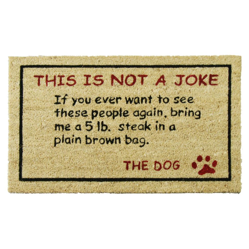 Rubber-Cal Bring a 5 lb. Steak 30 inch x 18 inch Dog Door Mat by Rubber-Cal